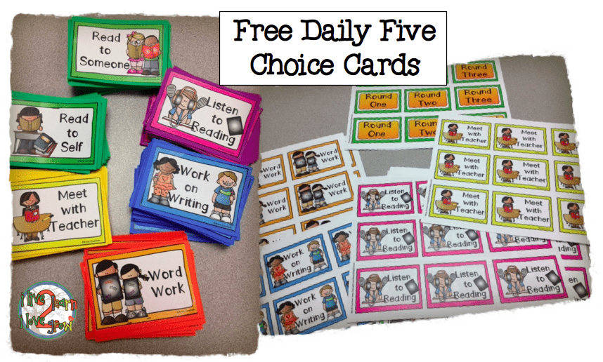 Daily 5 Pocket Chart Cards