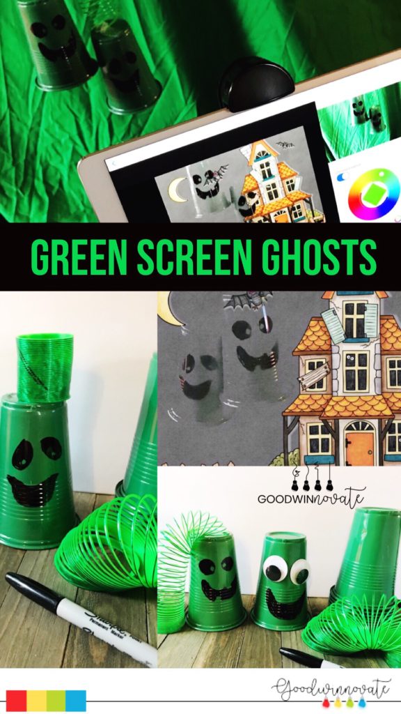 photo collage with photos from post green cups with faces in front of green screen