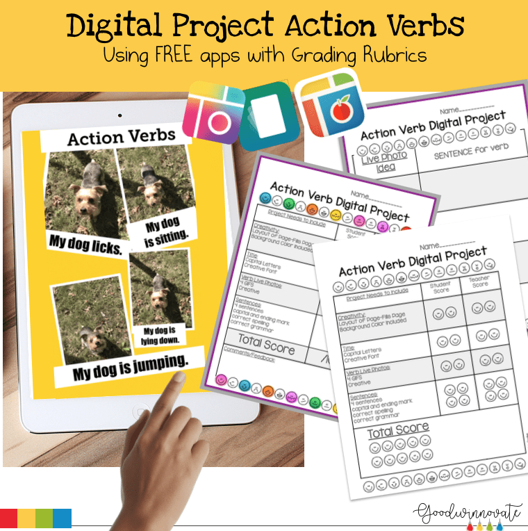 Quick and Easy Action Verb Digital Project 1