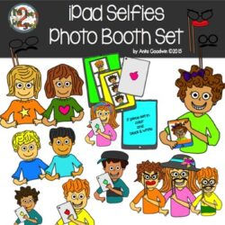 iPad Selfies Photo Booth Clip Art Set