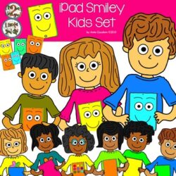 iPad Smiley Kids Clip Art Set