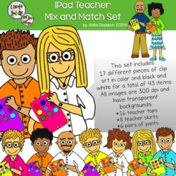 iPad Teacher Mix and Match Clip Art Set
