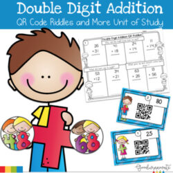 Math Double Digit Addition Activities QR code Riddles