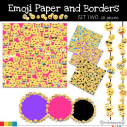 Emoji Paper and Borders 12 x 12  | Set 2