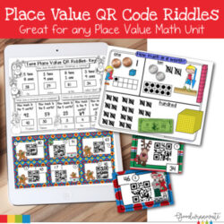 Math Activities Place Value QR Code Riddles | Holiday Themed