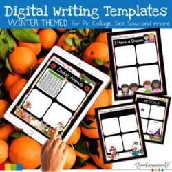 Digital Writing Templates for Pic Collage | Winter Themed