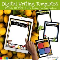 Digital Writing Templates for Pic Collage | Spring Themed