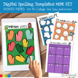 Digital Spelling Templates Mini Set Winter Themed