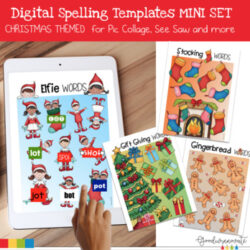Digital Spelling Word Practice Templates Mini Set Christmas Themed