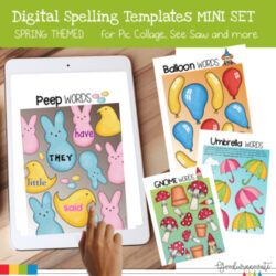 Digital Spelling Word Practice Templates Mini Set Spring Themed