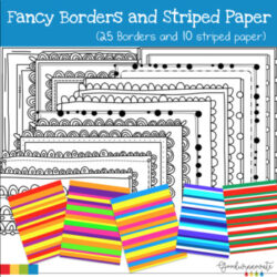 Borders Fancy Black and White and Striped Paper