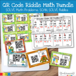 Math Skills QR code Riddles Bundle