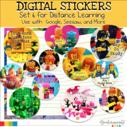 Digital Stickers for Distance Learning Set 6