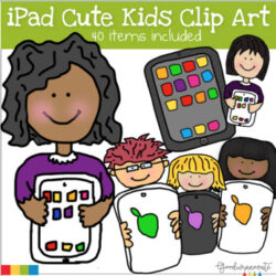 ipad Cute Kids clip art set