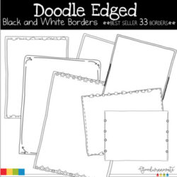 Borders Doodle Edged Black and White Pack